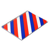 Rood wit en blauw gestreept notitieboek (Linkerzijde)
