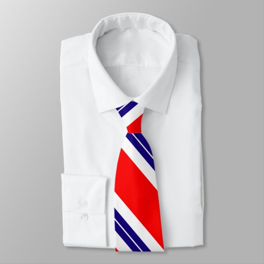 Rood wit en blauw gestreept stropdas (Gebonden)