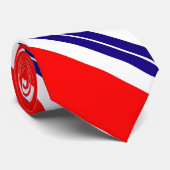 Rood wit en blauw gestreept stropdas (Opgerold)