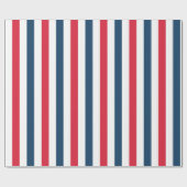 Rood Wit en Blauw Gestreepte Cadeaupapier (Vlak)