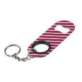 Rood, Wit en Blauw Gestreepte Flesopener Mini Flessenopener (Voorkant Gekanteld)