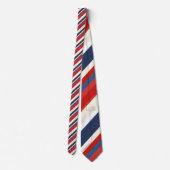 Rood, Wit en Blauw Gestreepte Patriottische Das (Achterkant)