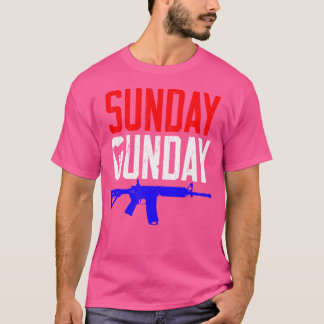 Rood wit en blauw gestresst zondag zondag Gunday P T-shirt