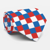 Rood wit en blauw, gevriesdroogd naadloos patroon stropdas (Opgerold)