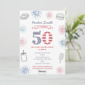 Rood Wit en Blauw Gezamenlijk 50ste Verjaardagsfee Kaart (Staand voorkant)