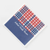 Rood, Wit en Blauw Gingham Familiereünie Servet (Hoek)