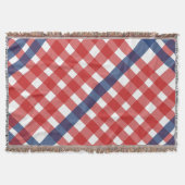 Rood, Wit en Blauw Gingham Plaid Americana Deken (Voorkant)