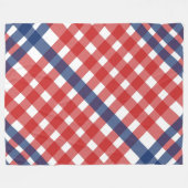 Rood, Wit en Blauw Gingham Plaid Americana Fleece Deken (Voorkant (Horizontaal))