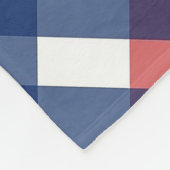 Rood, Wit en Blauw Gingham Plaid Americana Fleece Deken (Hoek)