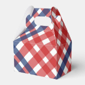 Rood Wit en Blauw Gingham Plaid Bedankdoosjes (Achterkant)