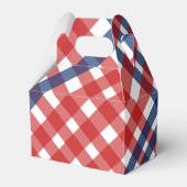 Rood Wit en Blauw Gingham Plaid Bedankdoosjes (Voorkant Zijde)