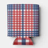 Rood Wit en Blauw Gingham Plaid Blikjeskoeler (Achterkant)