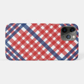 Rood Wit en Blauw Gingham Plaid Case-Mate iPhone Case (Achterkant (horizontaal))