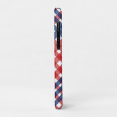 Rood Wit en Blauw Gingham Plaid Case-Mate iPhone Case (Achterkant/links)