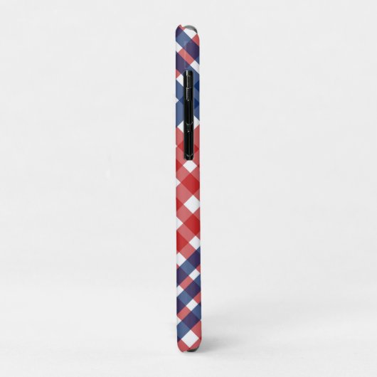 Rood Wit en Blauw Gingham Plaid Case-Mate iPhone Case (Achterkant/links)