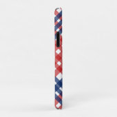 Rood Wit en Blauw Gingham Plaid Case-Mate iPhone Case (Achterkant/rechts)