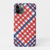 Rood Wit en Blauw Gingham Plaid Case-Mate iPhone Case (Achterkant)