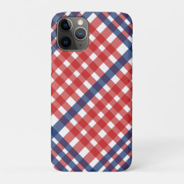 Rood Wit en Blauw Gingham Plaid Case-Mate iPhone Case