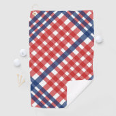 Rood Wit en Blauw Gingham Plaid Golfhanddoek (Insitu)