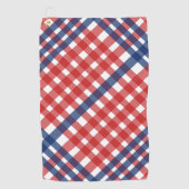 Rood Wit en Blauw Gingham Plaid Golfhanddoek (Voorkant)