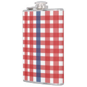 Rood Wit en Blauw Gingham Plaid Heupfles (Links)