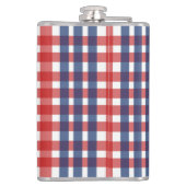 Rood Wit en Blauw Gingham Plaid Heupfles (Achterkant)