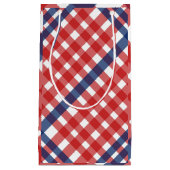 Rood, Wit en Blauw Gingham Plaid Klein Cadeauzakje (Voorkant)