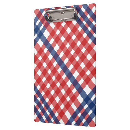 Rood Wit en Blauw Gingham Plaid Klembord (Links)