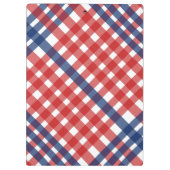 Rood Wit en Blauw Gingham Plaid Klembord (Achterkant)