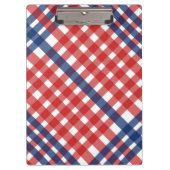 Rood Wit en Blauw Gingham Plaid Klembord (Voorkant)