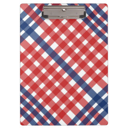 Rood Wit en Blauw Gingham Plaid Klembord