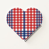 Rood Wit en Blauw Gingham Plaid Notitieboek (Achterkant)