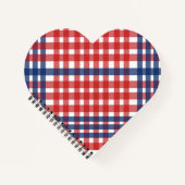 Rood Wit en Blauw Gingham Plaid Notitieboek (Voorkant)