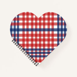 Rood Wit en Blauw Gingham Plaid Notitieboek