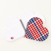 Rood Wit en Blauw Gingham Plaid Notitieboek (Binnen)