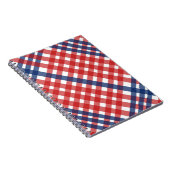 Rood Wit en Blauw Gingham Plaid Notitieboek (Rechterzijde)