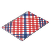 Rood Wit en Blauw Gingham Plaid Notitieboek (Linkerzijde)