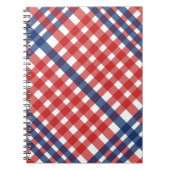 Rood Wit en Blauw Gingham Plaid Notitieboek (Voorkant)