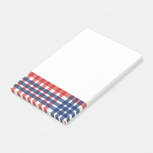Rood, Wit en Blauw Gingham Plaid Post-it® Notes