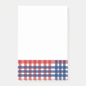 Rood, Wit en Blauw Gingham Plaid Post-it® Notes (Voorkant)