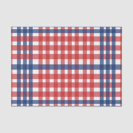 Rood Wit en Blauw Gingham Plaid Tissuepapier