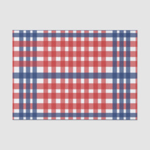 Rood Wit en Blauw Gingham Plaid Tissuepapier
