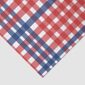 Rood Wit en Blauw Gingham Plaid Tissuepapier (Detail)
