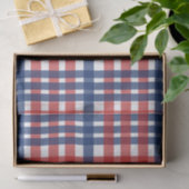 Rood Wit en Blauw Gingham Plaid Tissuepapier (Geschenk)