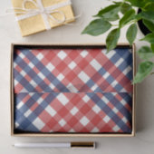 Rood, Wit en Blauw Gingham Plaid Tissuepapier (Geschenk)