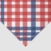 Rood, Wit en Blauw Gingham Plaid Tissuepapier (Detail)