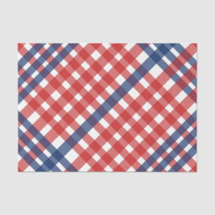 Rood, Wit en Blauw Gingham Plaid Tissuepapier