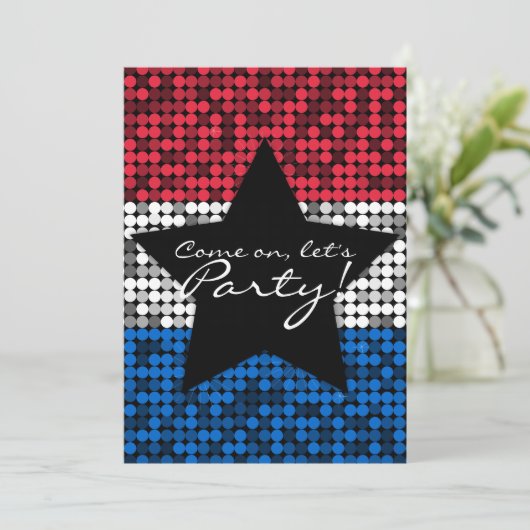 Rood wit en blauw glam, aangepast kaart (Staand voorkant)