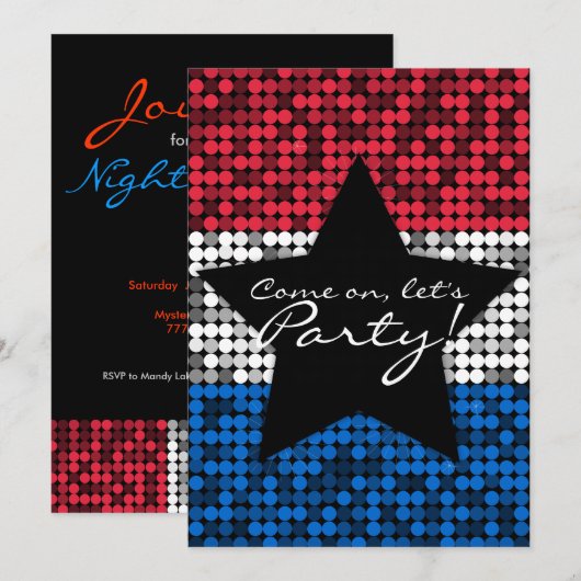 Rood wit en blauw glam, aangepast kaart (Voorkant / Achterkant)