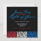 Rood wit en blauw glam, aangepast kaart (Achterkant)